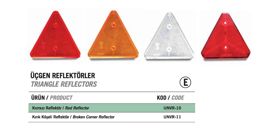 UCGEN REFLEKTOR VIDALI 163 x 145 KOSELERI KIRIK